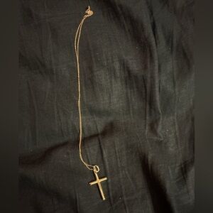 Elegant Gold over Sterling Silver Cross Pendant Necklace (18 inches)